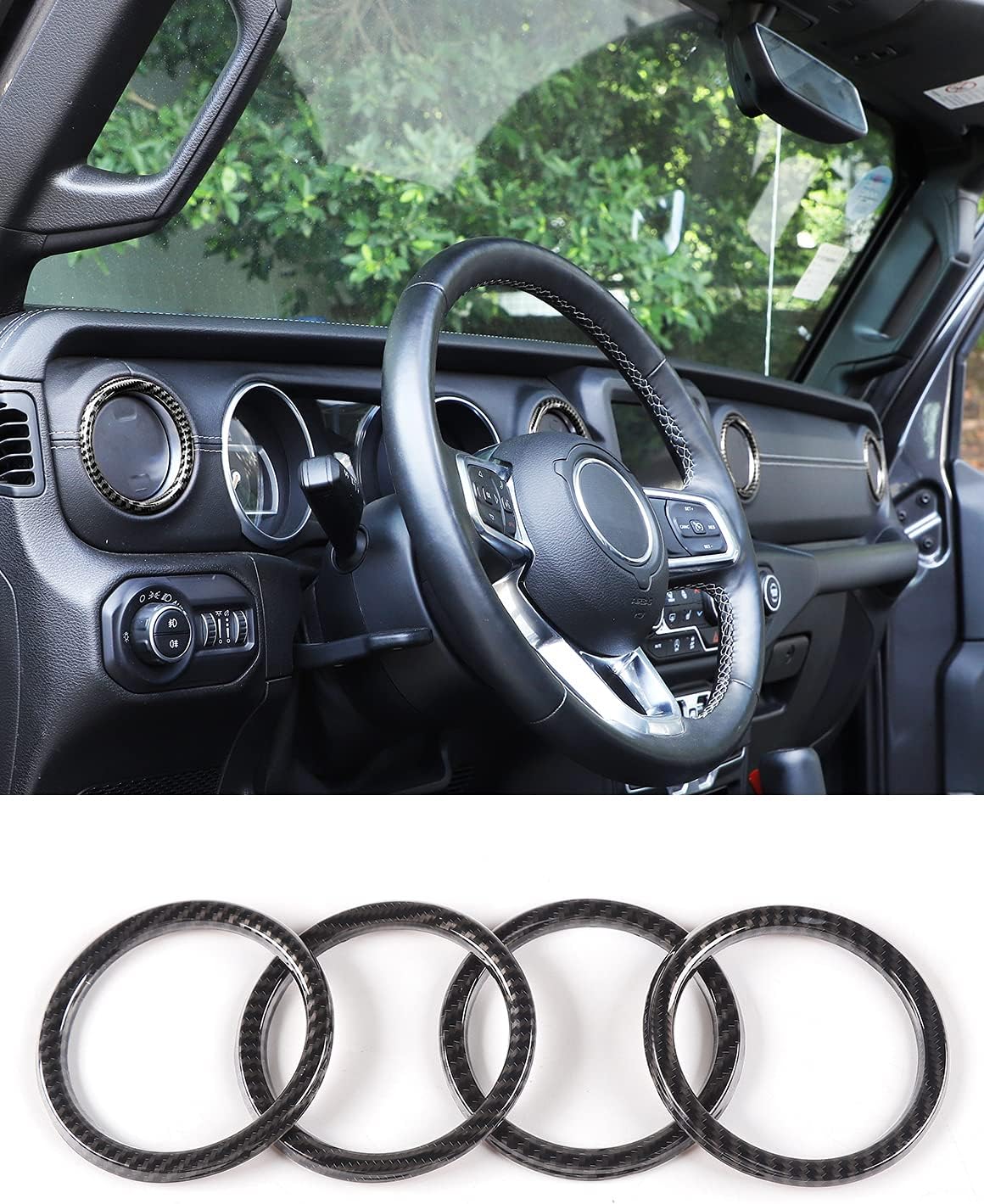 Savadicar Pink Interior Accessories - AC Air Vent Trim Ring Cover for 2018-2023 Jeep Wrangler JL JLU 4XE & Gladiator JT - Solid Color Interior Decor Upgrade Option, 4-Piece