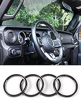 Vista 12 de Savadicar - Accesorios de interior negros - Cubierta de anillo de rejilla de ventilación de aire acondicionado para Jeep Wrangler JL JLU 4XE