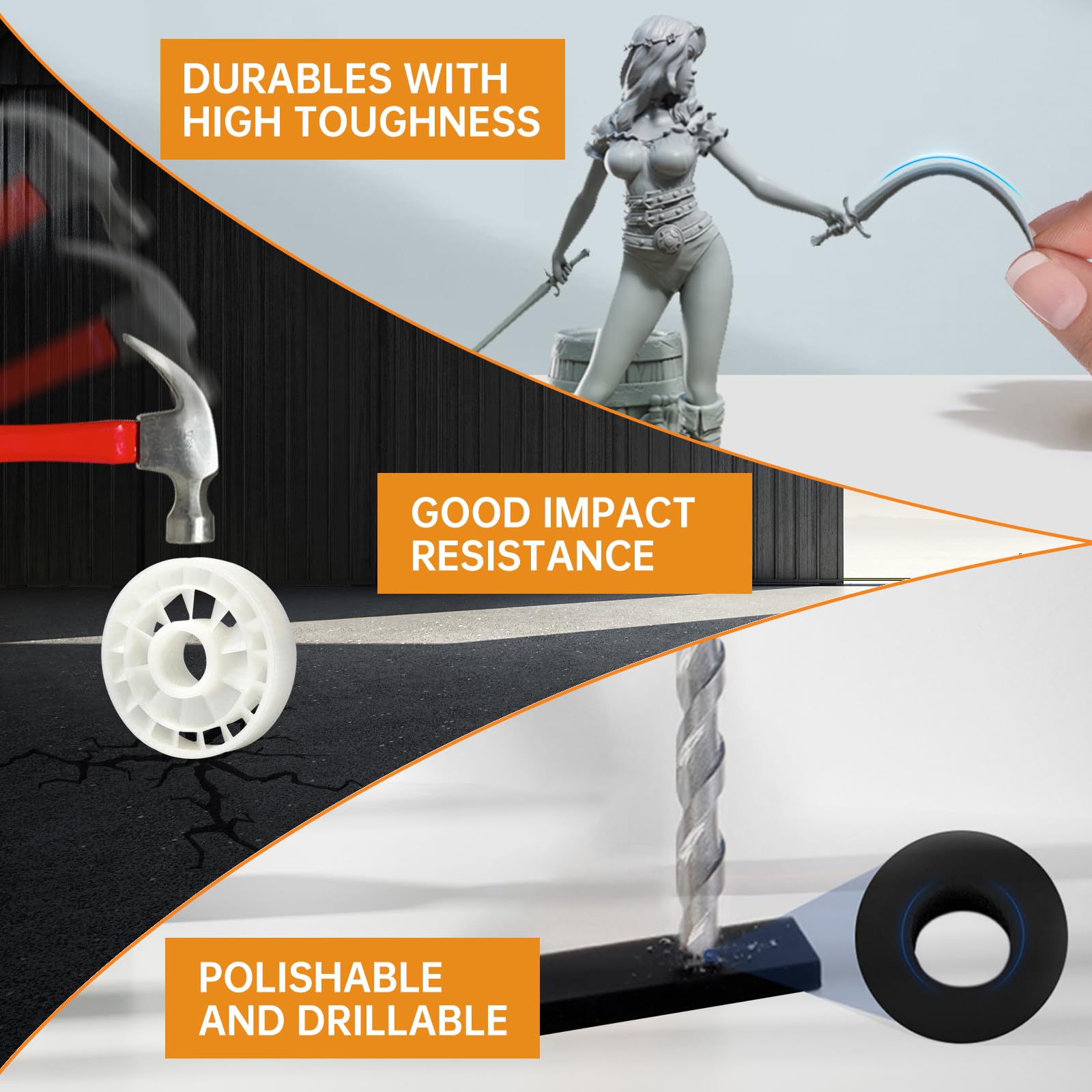 SUNLU ABS Filamento per Stampante 3D 1.75 mm, Elevata Durabilità/Resistente al Calore/Eccellente Tenacità, Compatibile con la 99% Stampanti 3D FDM, Totale 1.8KG, 0.9KG/Bobina, Nero+Trasparente