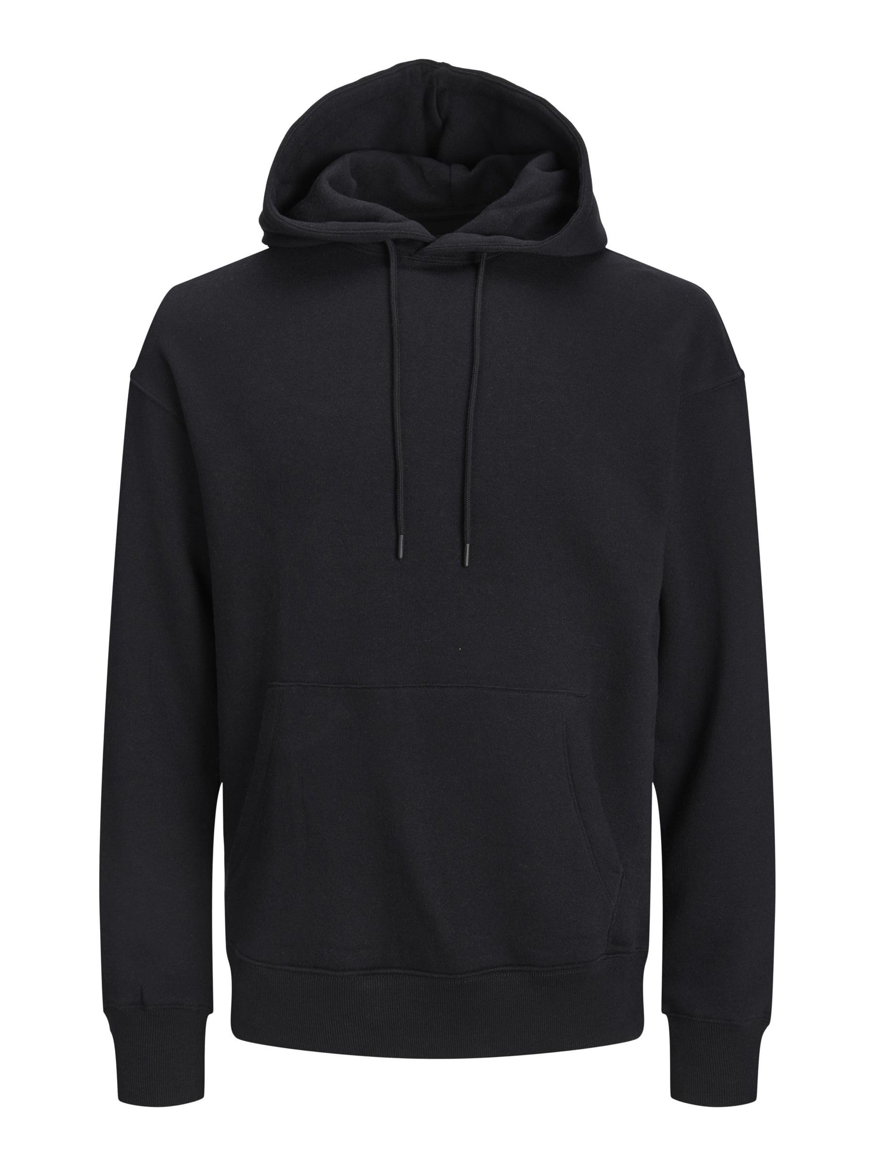 JACK&JONES Men's JJESTAR BASIC SWEAT HOOD Hooded Sweatshirt, Black, L