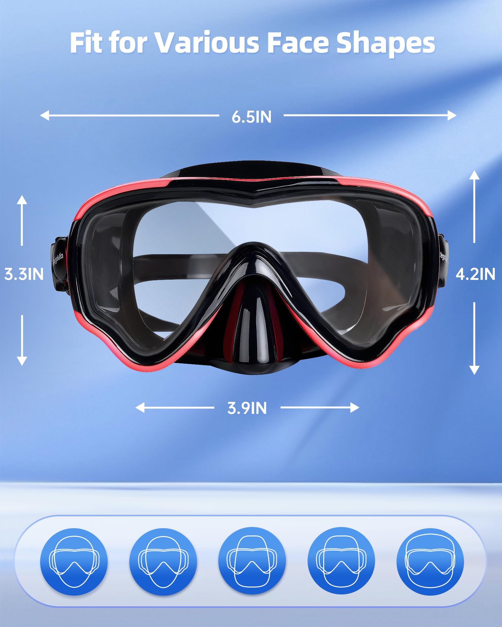 Adult Swim Goggles with Nose Cover, 180° Clear Wide View No Leak Diving Mask Pool Goggles for Women Men Adult Youth