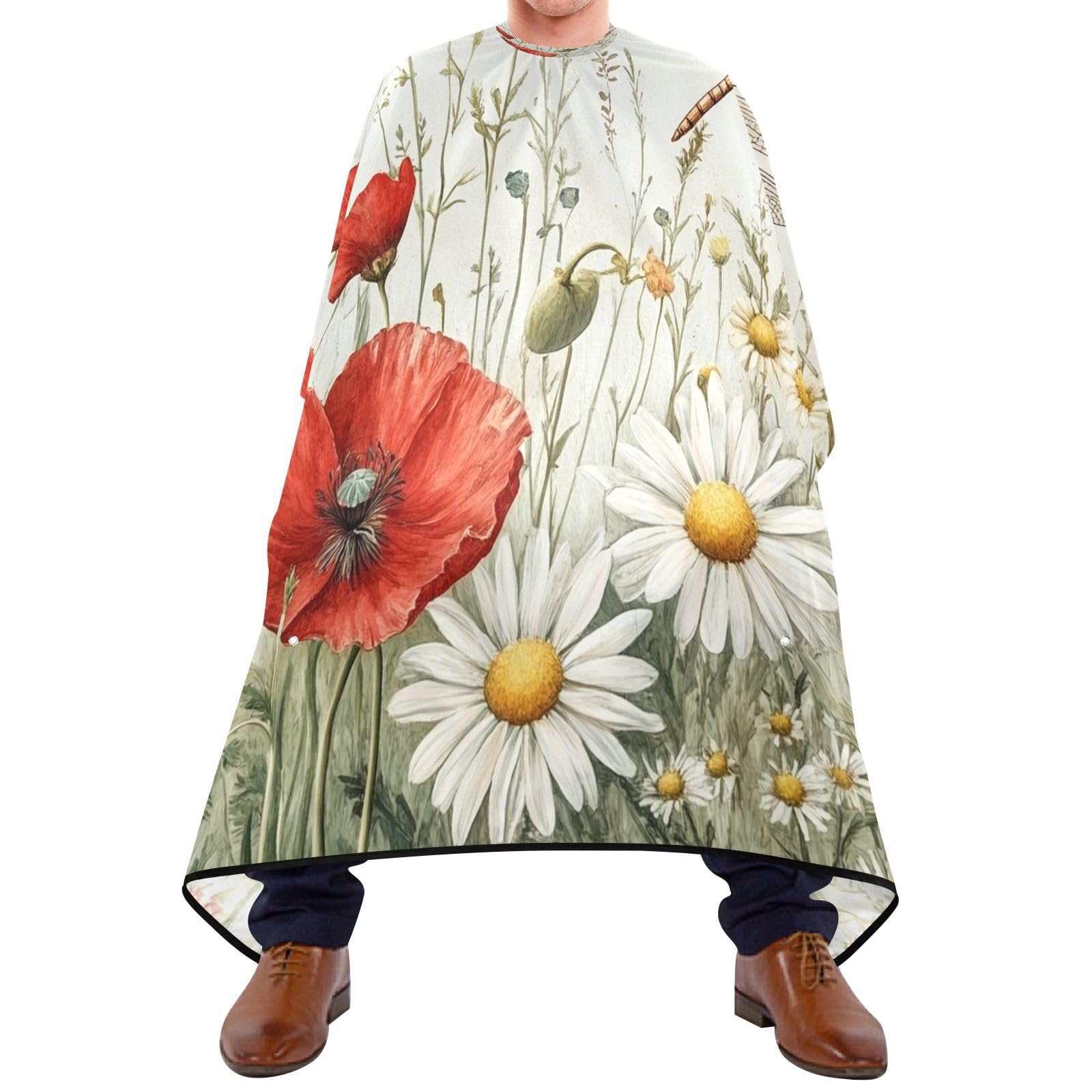 Kigai Hair Cutting Cape for Men & Women Dragonfly Flowers Waterproof Barber Cape Professional Hairdressing Salon Styling Cape with Adjustable Closure Snap