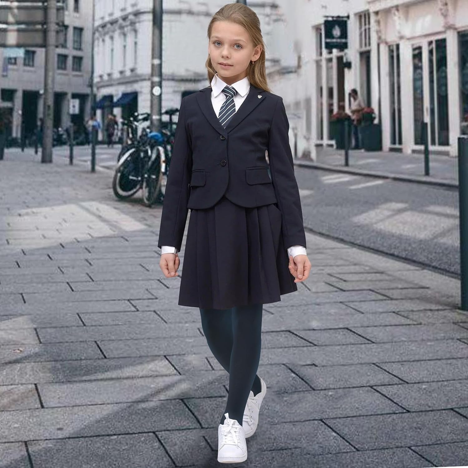 MANZI Girls Opaque Tights 400 Denier Fleece Lined Tights(Pack of 2) - Image 4