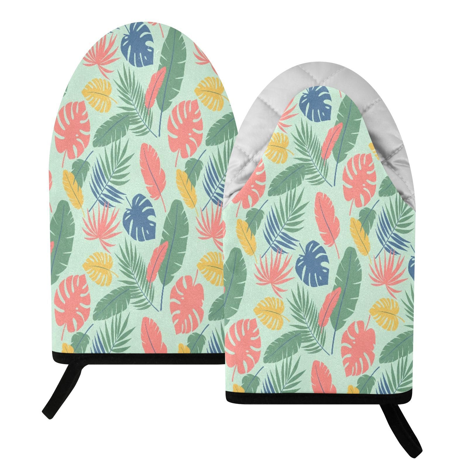 BURSTDDY Leaves Oven Mitt,Heat Resistant Kitchen Mitts for Cooking