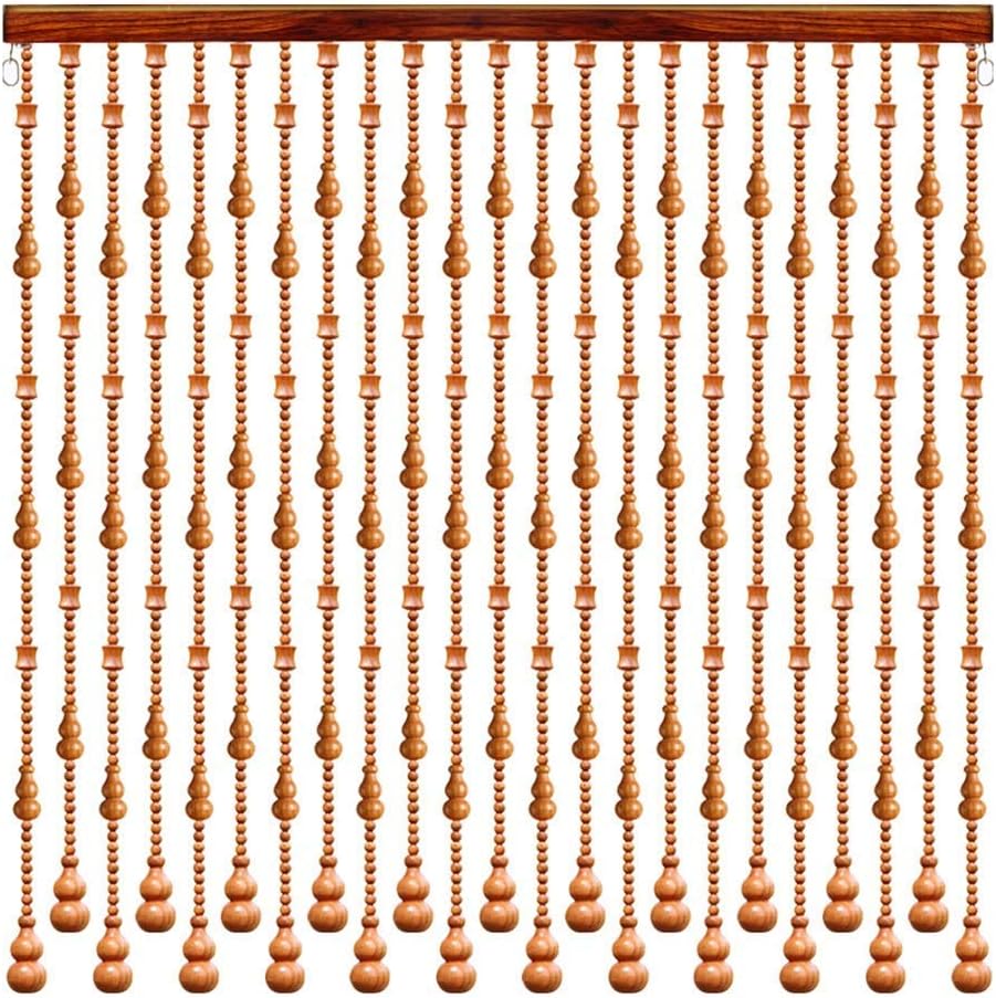OKUOKA Curtains Bead Curtain Gourd Entrance Bedroom Cut Off Living Room Decoration, Multiple Sizes Customizable (Color : Brown, Size : 70x81cm-21 Roots)