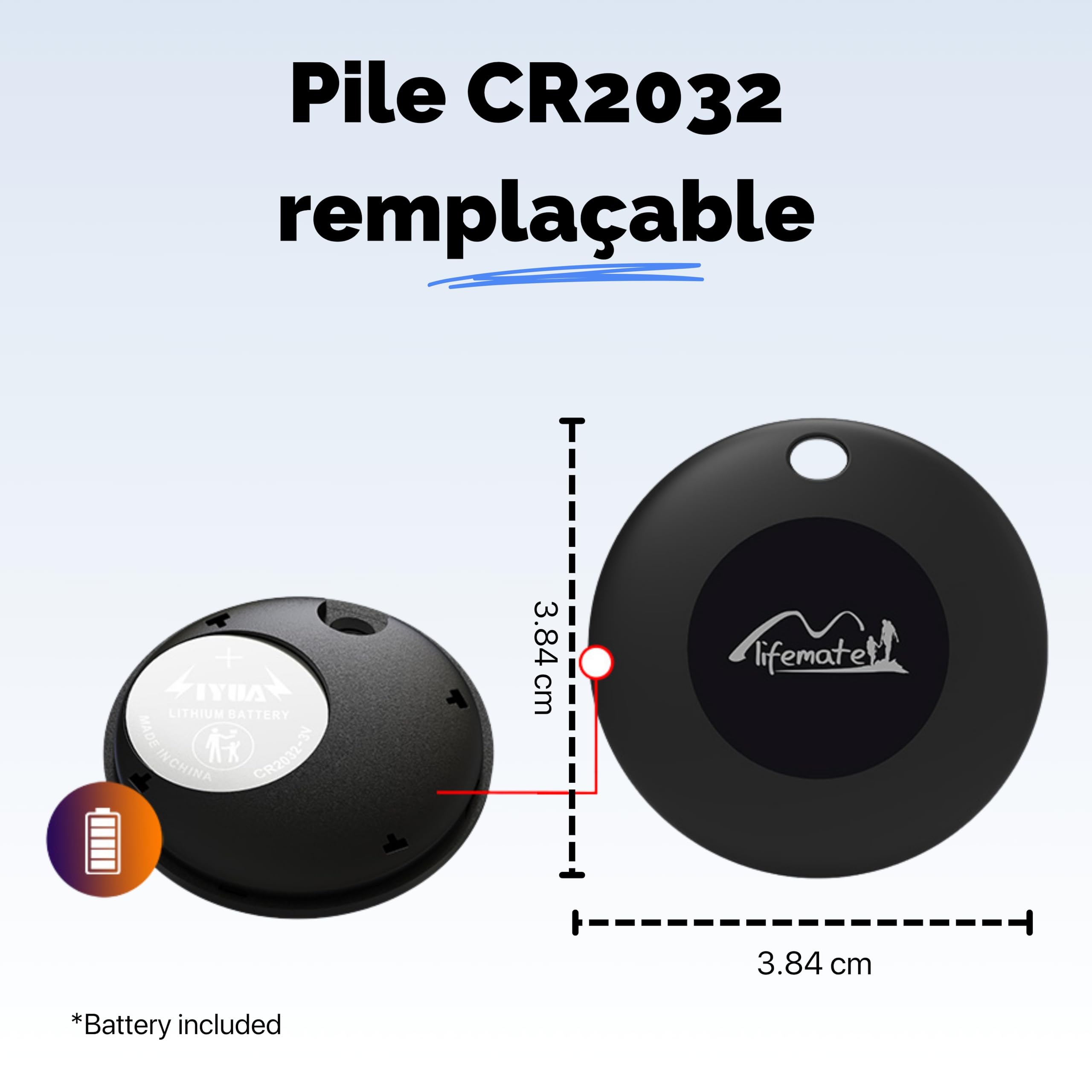 Lifemate Life Tag 6-Pack – Traceur Bluetooth Compatible Apple iOS “Localiser”, Traceur GPS Étanche IP67, Longue Autonomie, Alternative Apple Airtag for Children, pour Clés, Sacs, Valises