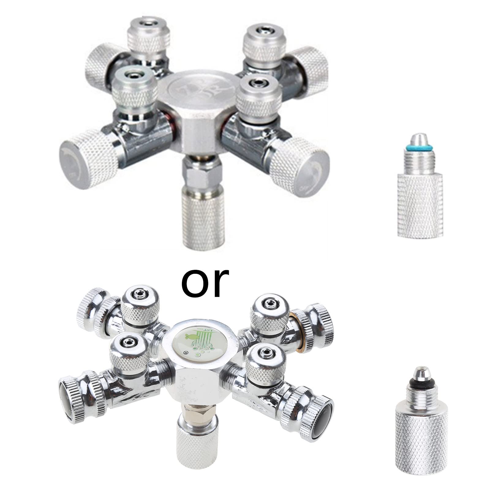 2-6 Porte Acquario C02 Shunt Valvola ritegno Multi-Vie in Acciaio Inossidabile Elettrovalvola Regolatore CO2 Accessori per acquari per Pesci