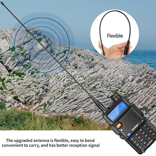 Miniatura 4 de Radio Ham UV-5R Pro 8 vatios de doble banda de dos vías Radio con radioaficionado y altavoz de mano micrófono y antena, paquete de 6
