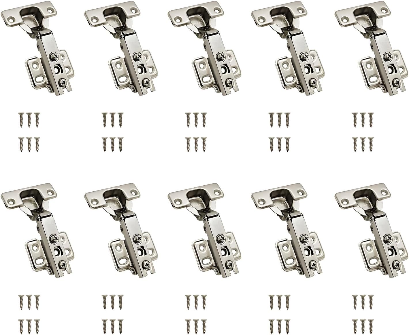 VOLO 10 Pieces (Pack of 5 Set) Concealed Cabinet Hinges with Screws | 0 Crank โ Full Overlay | Auto Hinges for Kitchen Cabinets, Mild Steel European Style Hinge for Home, Office & Wardrobe