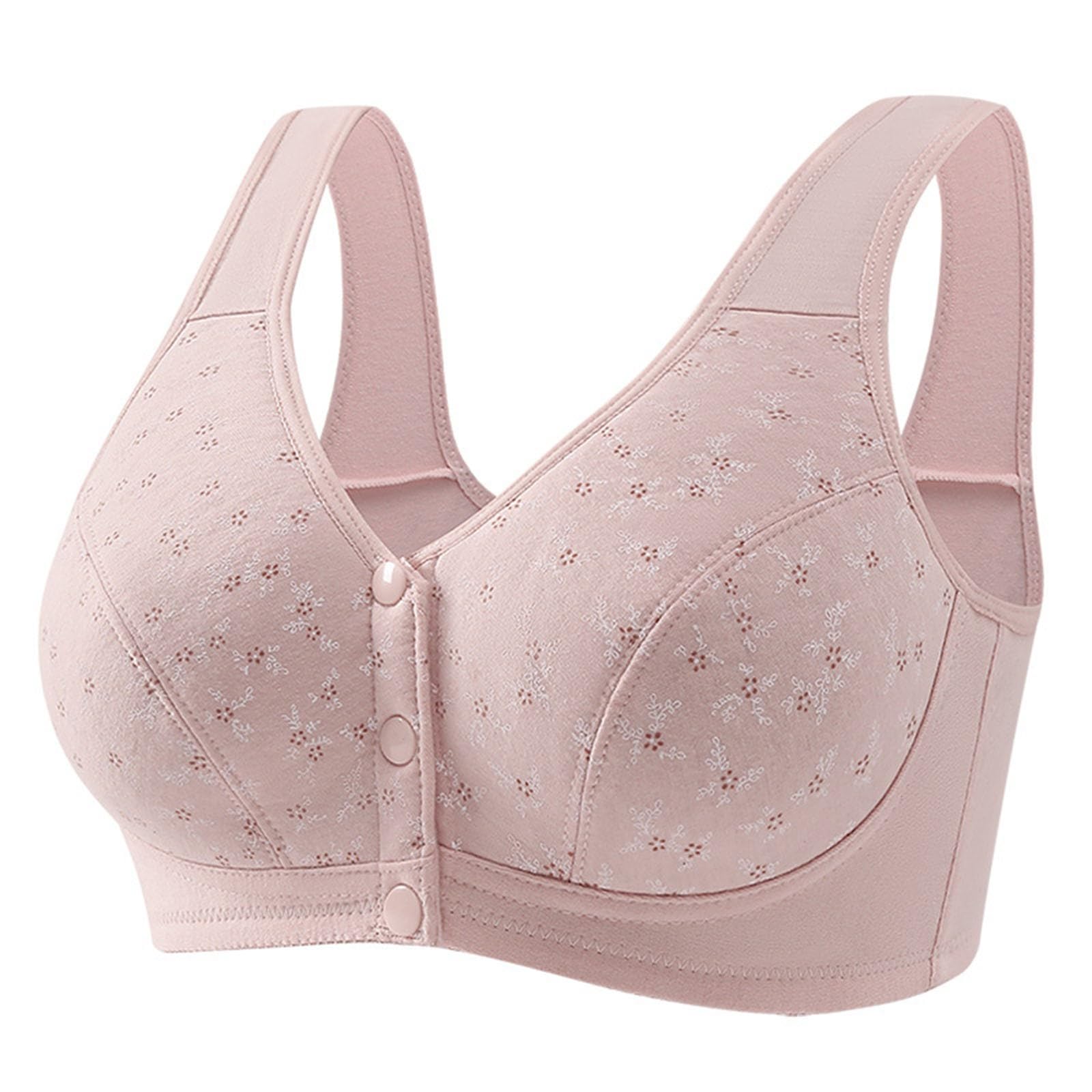 Front Fastening Bras for Women UK Plus Size Daisy Comfort Mastectomy Bras Push Up Stretch Cozy Front Close Bra Elderly Ladies Bras Nursing Bras for Large Breasts