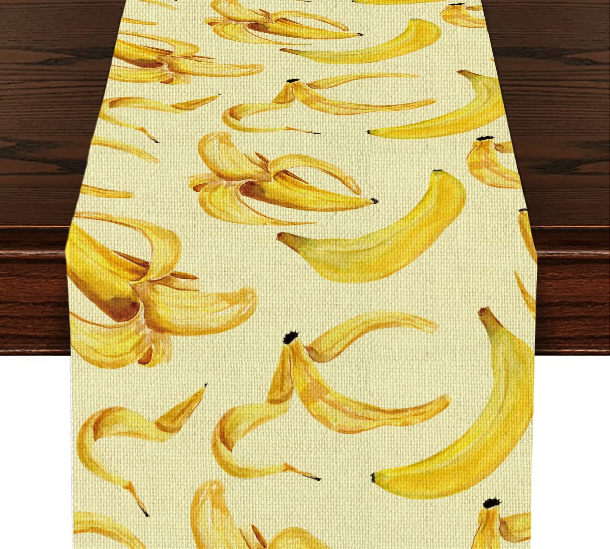 zcyxuuw Lovely Modern Style Banana Print Table Runner, Kitchen Dining Table Decor, Fruit Table Runners for Indoor Outdoor Home Farmhouse Holiday