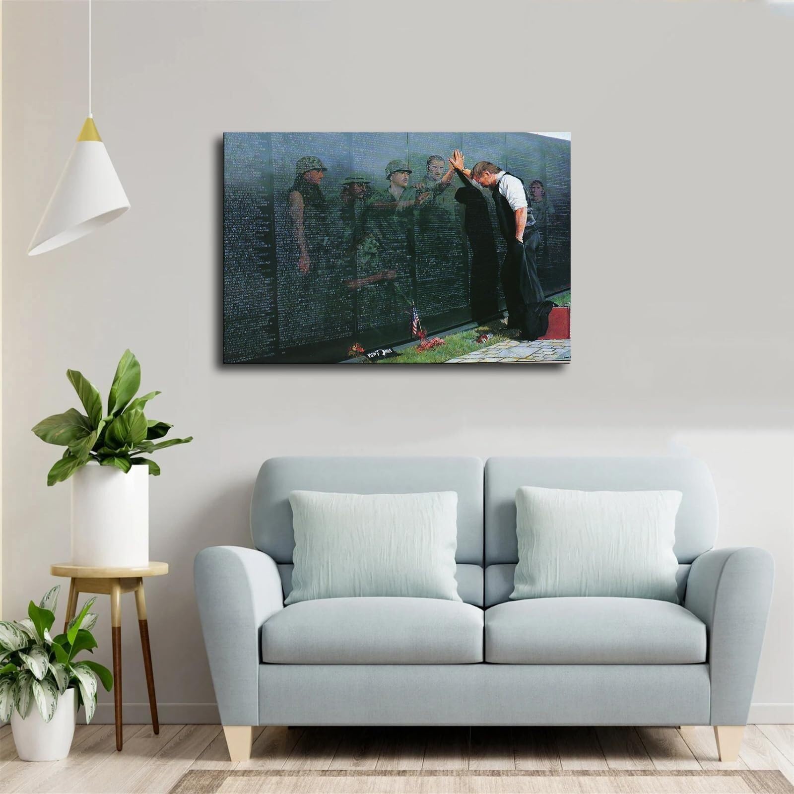 Emotional Vietnam War Memorial Art, Reflections by Lee Teter Canvas Poster Print, Aesthetic Living Room Bedroom Wall Decor(Framed,16x24inch(40x60cm))