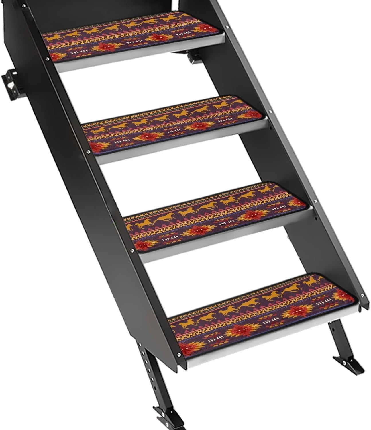 Southwest Aztec RV Step Covers 4 Pack Rv Step Carpet Replacement RV Stair Covers Carpets with Self Adhesive RV Accessories for Mobile Home Campers Trailer Van