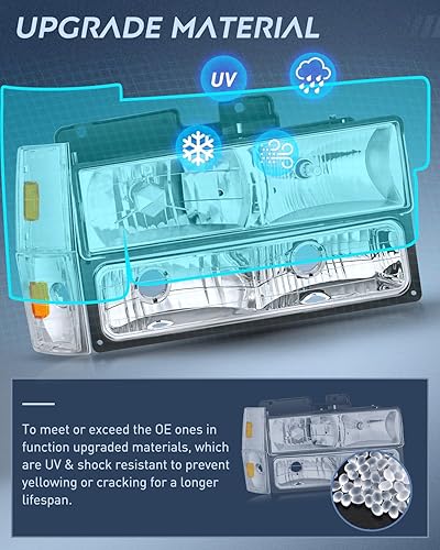 Miniatura 5 de Nilight Conjunto de faros delanteros compatible con Chevrolet GMC CK 1988 1989 1990 1991 1992 1993 1988-1993 Silverado Suburban Sierra Blazer Tahoe
