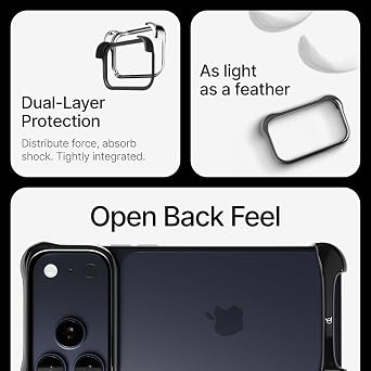 Arc Pulse Compatible with iPhone 17 Pro Max Phone Case (2025), Minimalist Protective Shock Absorption Aerospace Grade Aluminum Shells + Elastomer Inlays Easy Fit 6.9 inch (Aluminum Graphite)