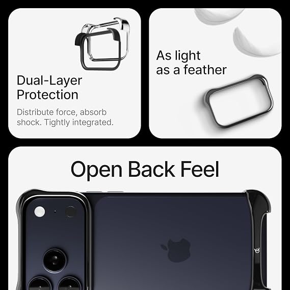 Arc Pulse iPhone 17 Pro Max Case (2025) Minimalist Protection with Aviation Grade Aluminum & Elastomer Inserts Shock Absorbing 6.9 Inch