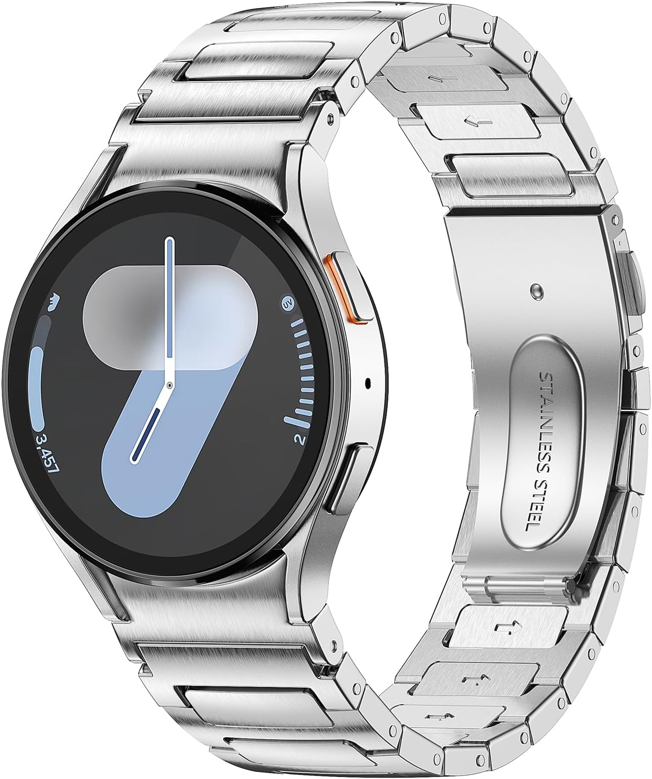 No Gap Stainless Steel Bands Compatible with Samsung Galaxy Watch Band 7/6/5/4/FE 44mm 40mm,Watch 6 Classic Band 47mm 43mm,Watch 5 Pro 45mm,Watch 4 Classic 46mm 42mm, 20mm Metal Strap for Men Women