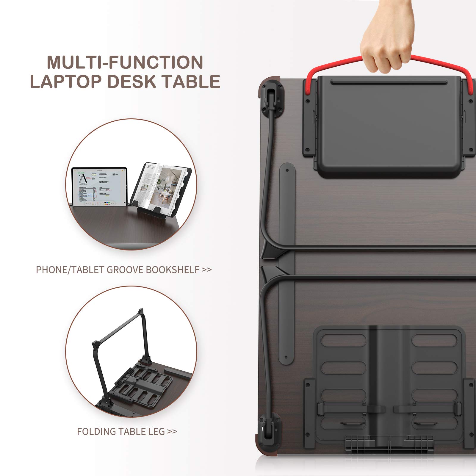 Extra XXLarge Laptop Desk, SAIJI Folding Bed Tray Table for Writng