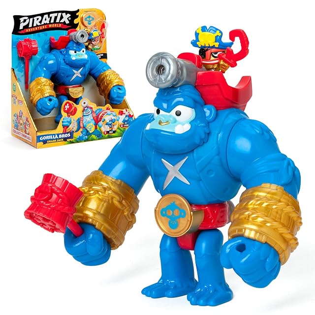 PIRATIX Smash Jack - Gorila articulado Que golpea verticalmente y con un Disparador. Incluye 1 Gorila, 1…