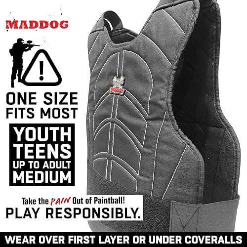 Miniatura 4 de Maddog Sports Padded Chest Protector - Lightweight Paintball Airsoft Impact Protection Vest  FrontBack Padding with Adjustable Waist Straps - One