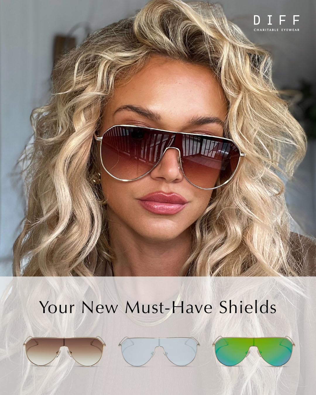 DIFF Dash Shield Aviator Sunglasses for Women UV400 Protection - Image 2