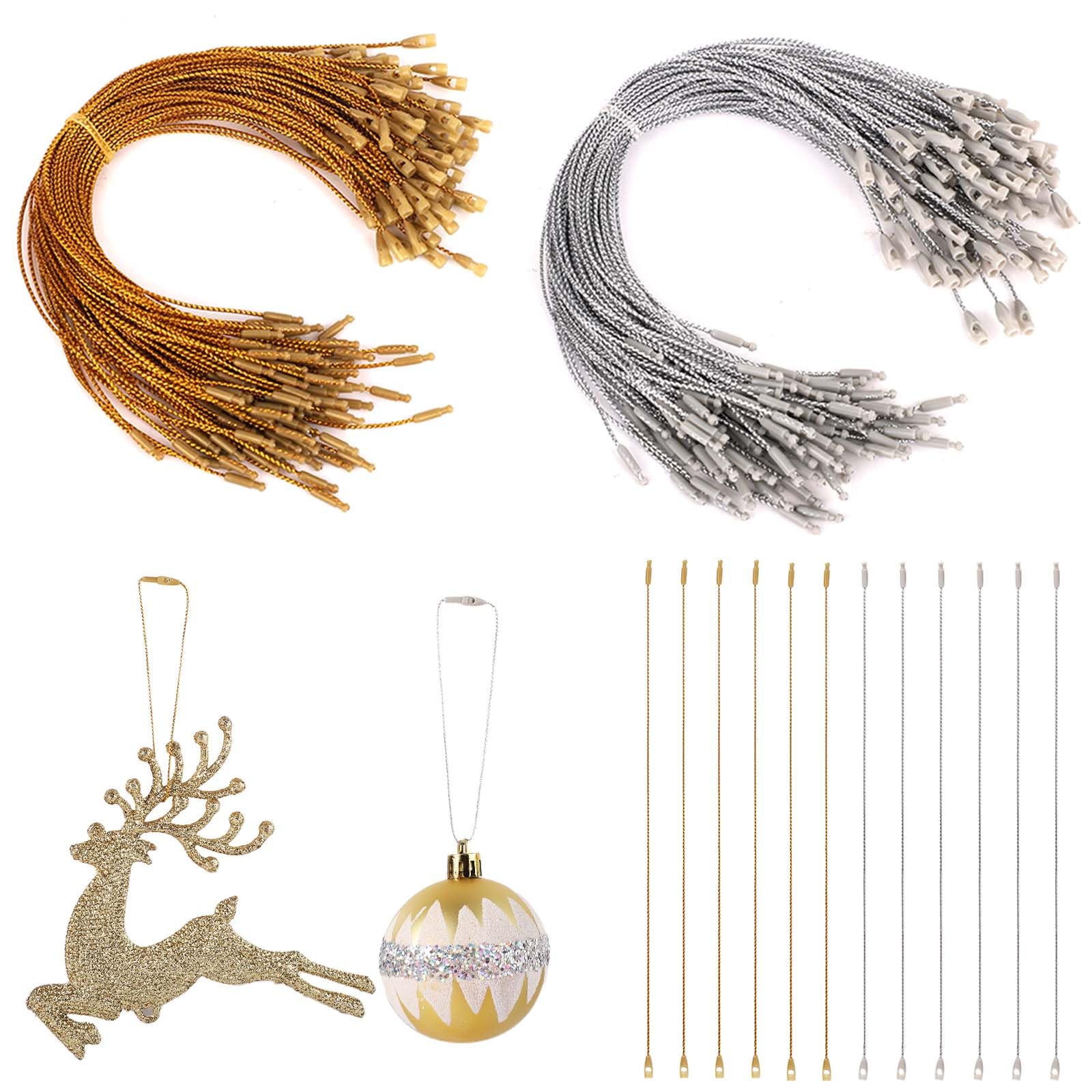 200 Cordes à Pression Pour Décorations Noël - Or Et Argent, Longueur 20 Cm, Réutilisables - 5