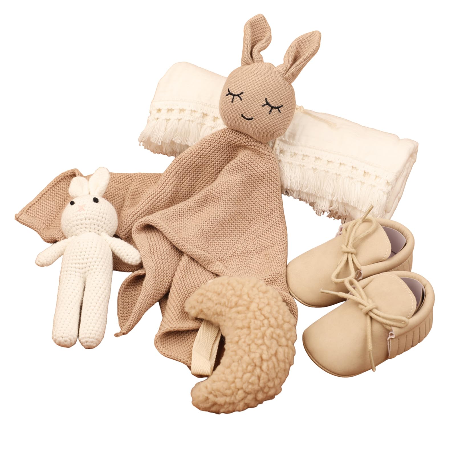 1 Set Neugeborene Baby Box Set Kuschelige Baumwolldecke und Essential inkl. Strickoveralls / Mondanhänger