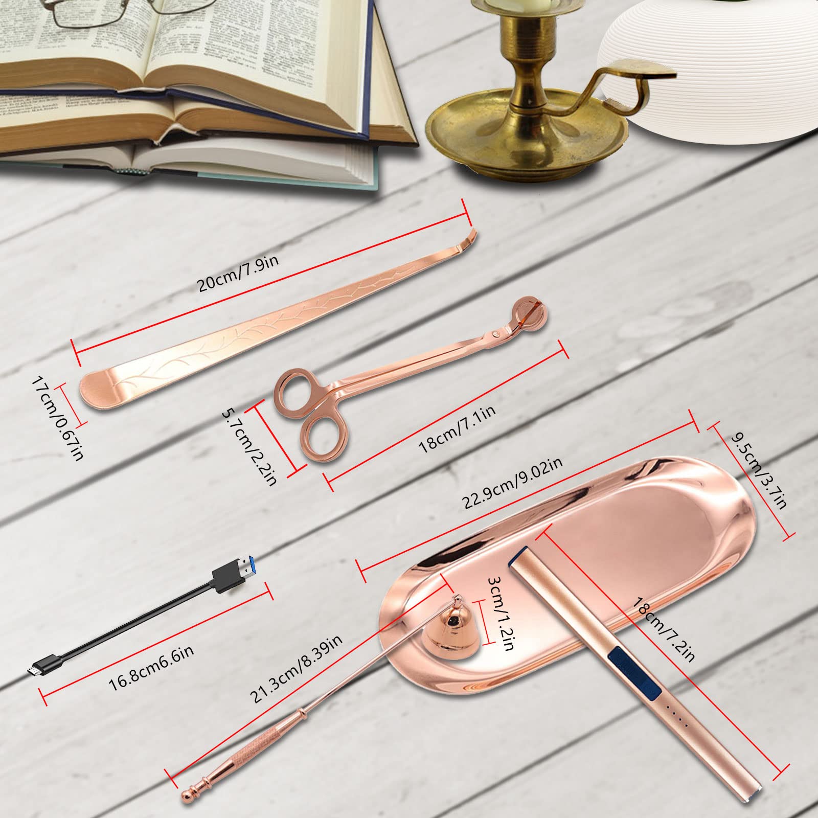 OFKPO Kit De 3 Pcs Outils De Bougie, Outil De Bougie En Acier Inoxydable, Bougie Mèche Tondeuse Et Cuillère à Mèche Et Eteignoirs à Bougie