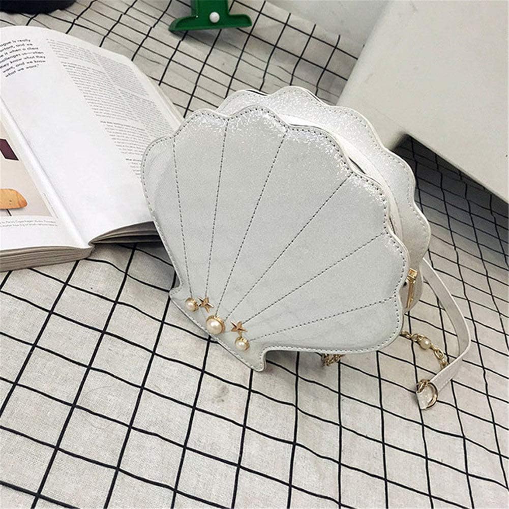 Hologram Laser Shell Shoulder Bags Pearl Cross-body Chain Purse Bags for Womens