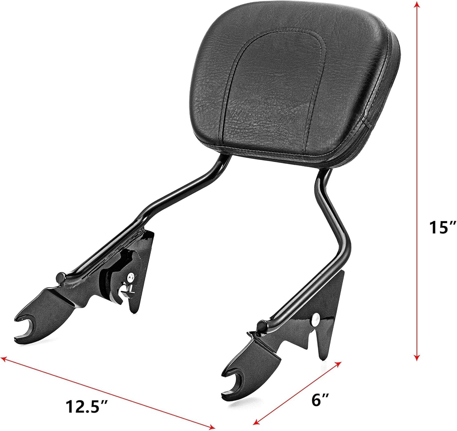 Dasen Sissy Bar with 4-Point Docking Hardware Kits, Detachable Passenger Backrest Compatible with Harley Touring Road Glide Street Glide Electra Glide Road King 2014-2024 Black