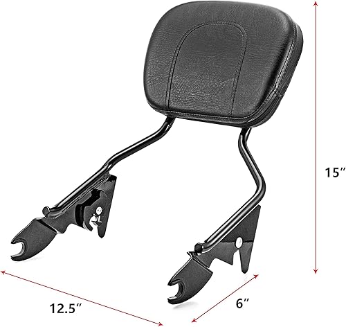 Miniatura 2 de Dasen Barra de sissy desmontable compatible con Harley Touring, respaldo del pasajero de liberación rápida, ajuste Touring Road Glide Street Glide