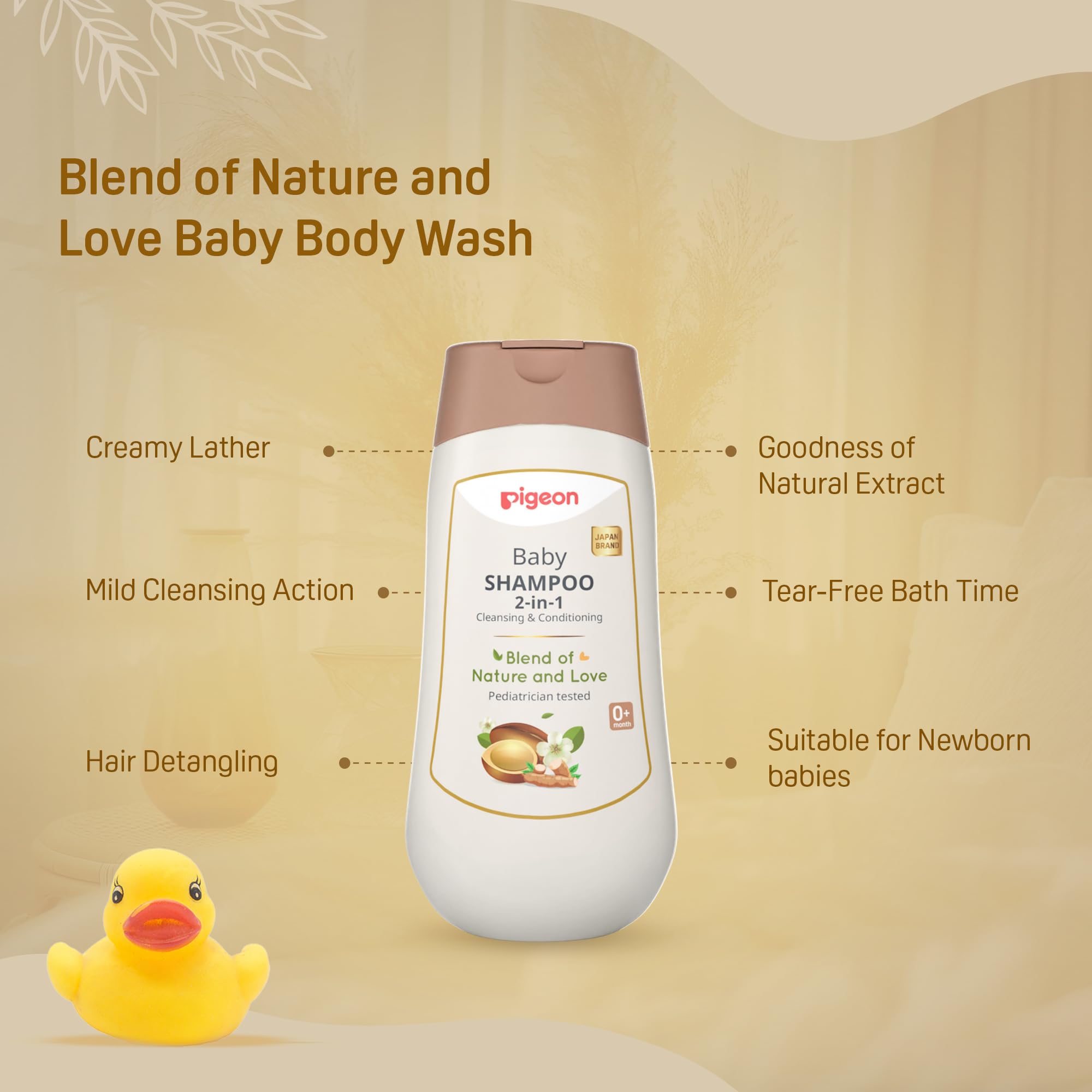 Pigeon 2-in-1 Baby Shampoo For Cleansing & Conditioning, Enriched With Avocado Oil & Marshmallow Extract, Parabens Frew, SLS & SLES Free - 200 ml 4