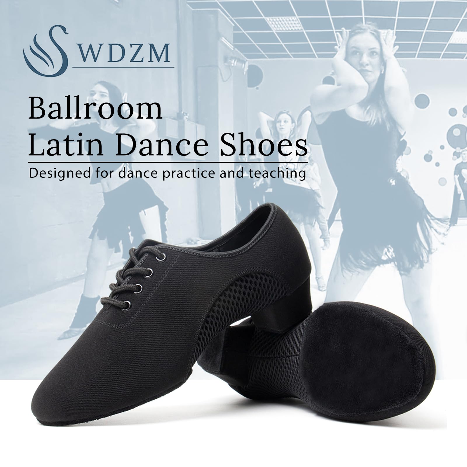 SWDZM Femmes&Homme Chaussure Danse Latine Bout Fermé Standard Salsa Ballroom Tango Chaussure