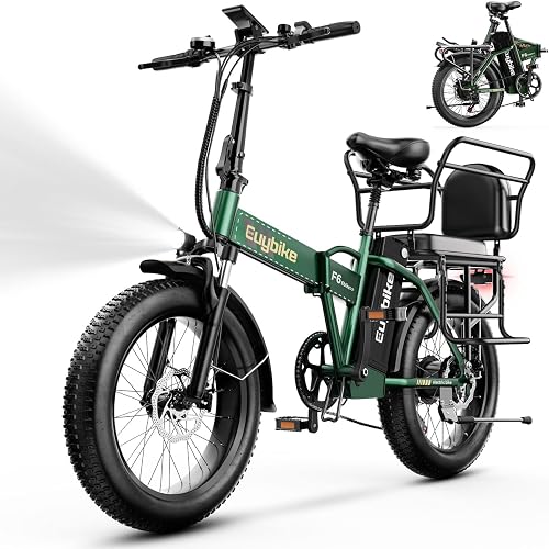 Foldable Electric Bike for Adults, 48V 20Ah Removable Lithium Battery up to 80Miles, 20" Fat Tire 1000W Peak Motor Dirt Ebike Adult Electric Bicycle for Commute Beach Mountain E Bike