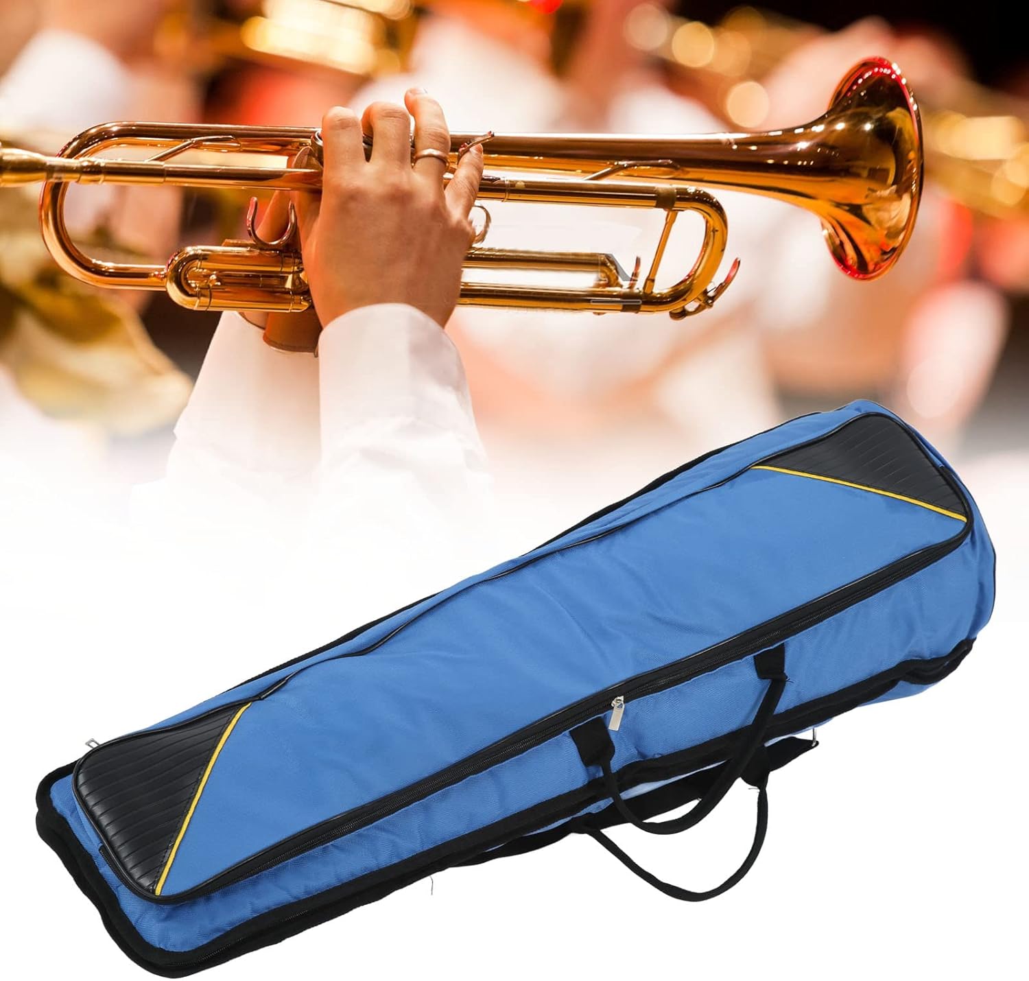 Trombones Bags, 87cm Length Durable Portable Trombone Bag Case Protective for Tenor Trombone(blue)