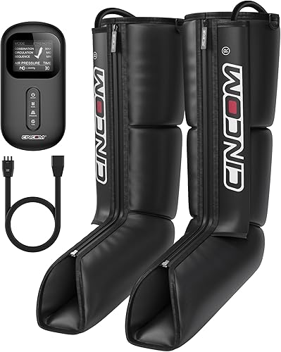 CINCOM - Masajeador de piernas para circulación y alivio del dolor, botas de compresión de aire útiles para relajación, hinchazón y edema, regalos