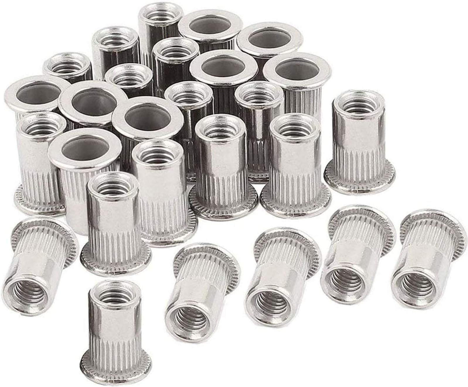 40pcs M6 Rivet Nut Stainless Steel Rivet Nuts Threaded Insert Nutsert Rivnuts M6-1.0