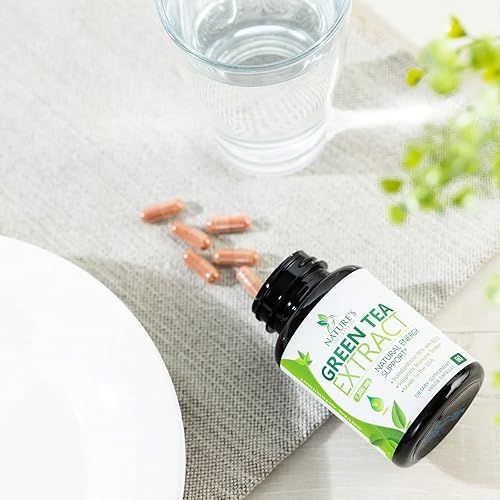 Miniatura 8 de Extracto de té verde 98 EGCG estandarizado  3 veces de fuerza para energía natural  Auxiliar cardíaco con polifenoles  cafeína suave fabricado en
