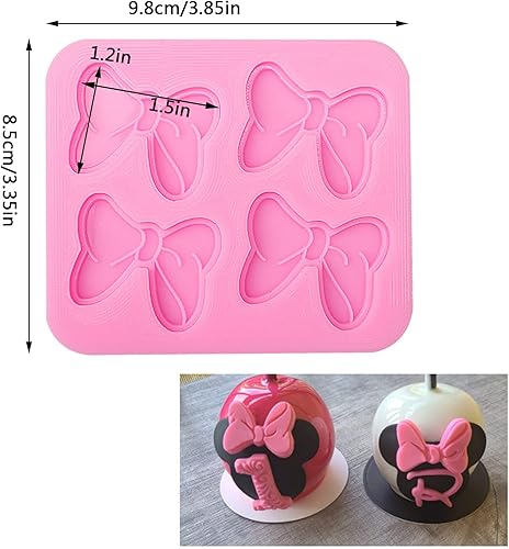 Miniatura 2 de 2 moldes de silicona para moños de ratón para decoración de pasteles, moño, caricatura, mariposa, fondant, para bricolaje, dulces, chocolate, pudín,