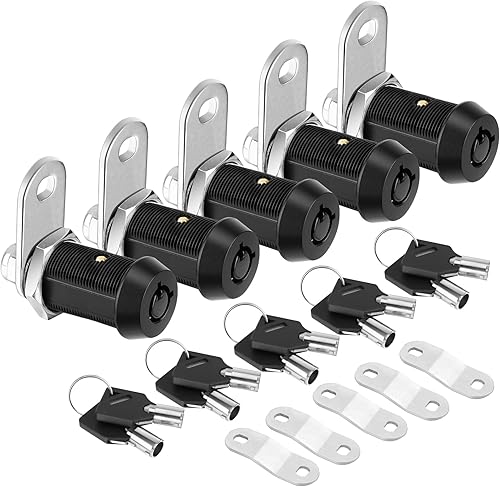 Miniatura 10 de PTEROMY Paquete de 2 cerraduras de gabinete con llaves, cerradura tubular de leva resistente de 5/8 pulgadas para cerraduras de almacenamiento