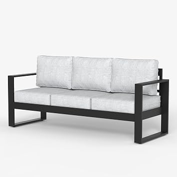 LayinSun Outdoor Patio Aluminum Sofa, Metal Modern 3-Seat Couch with Washable Thick Cushions