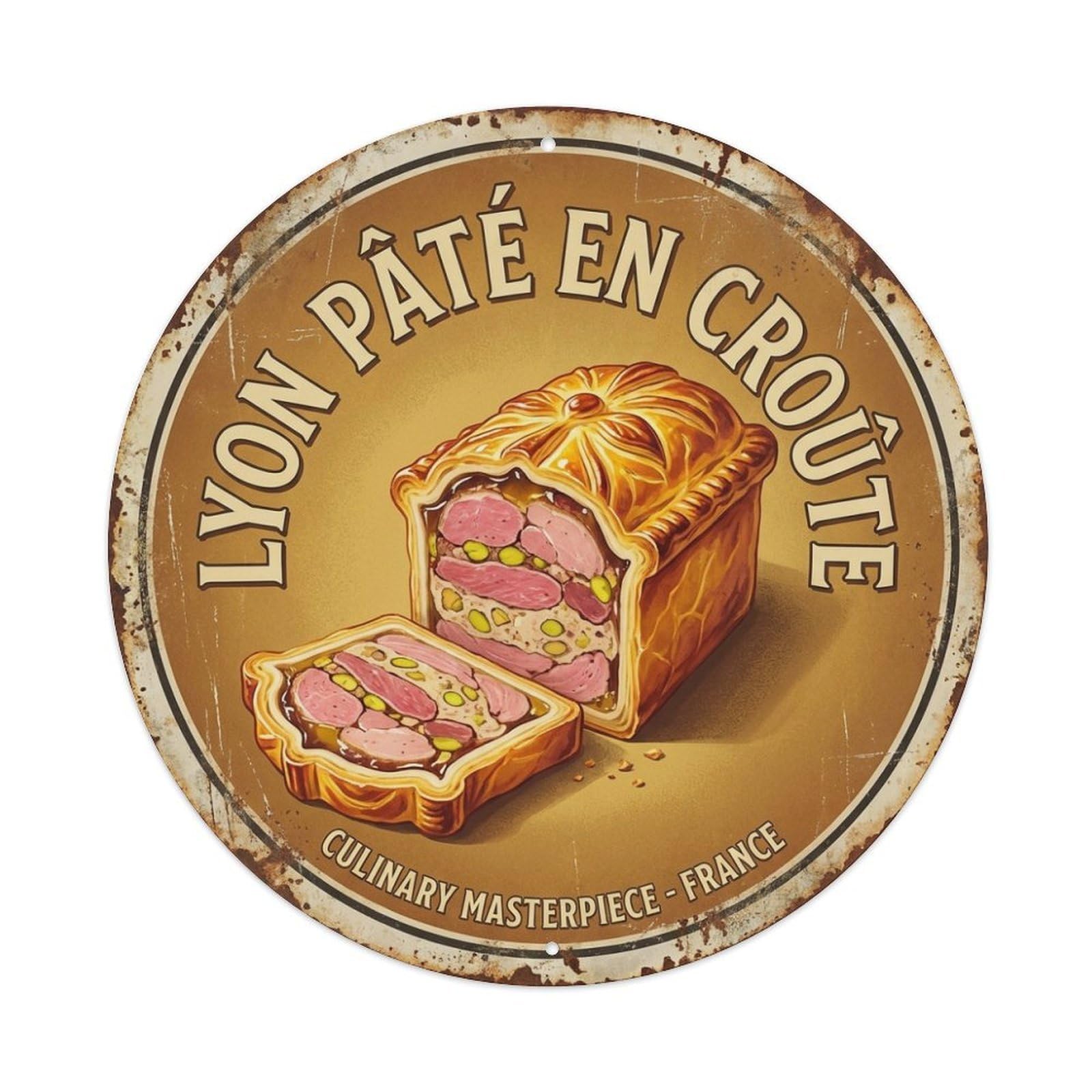 Savory Pastry France Lyon French Cuisine Metal Tin Sign