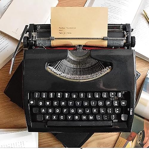 Miniatura 6 de Máquina de escribir manual clásica, fácil configuración para autores y escritores, máquina de escribir antigua, metal negro vintage para experiencia