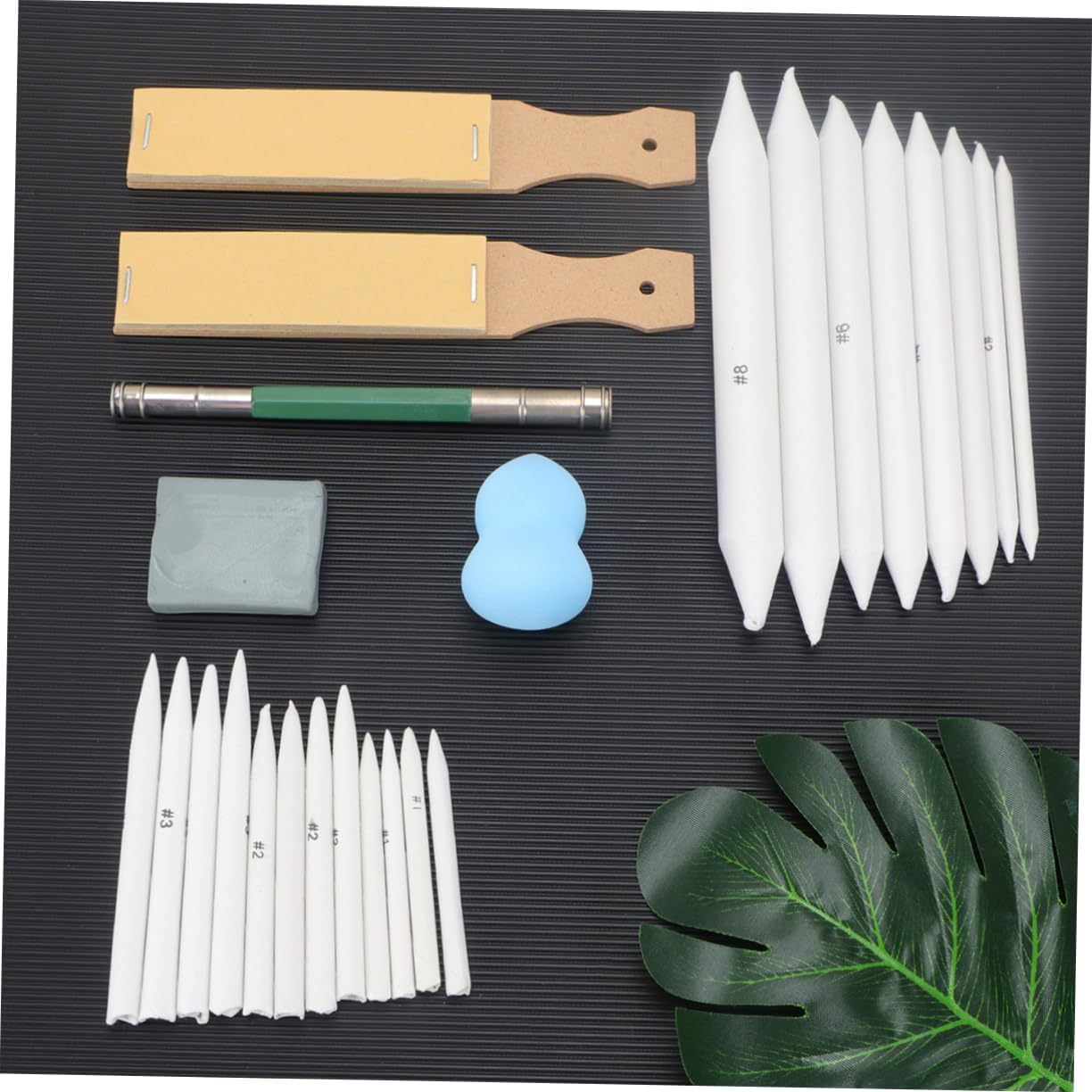 NUOBESTY 25PCS Sketch Tool Set for Beginners Blending Paper Stumps Eraser Extender Charcoal Sandpaper for Drawing Shading and Texturing Art Supplies for Artists