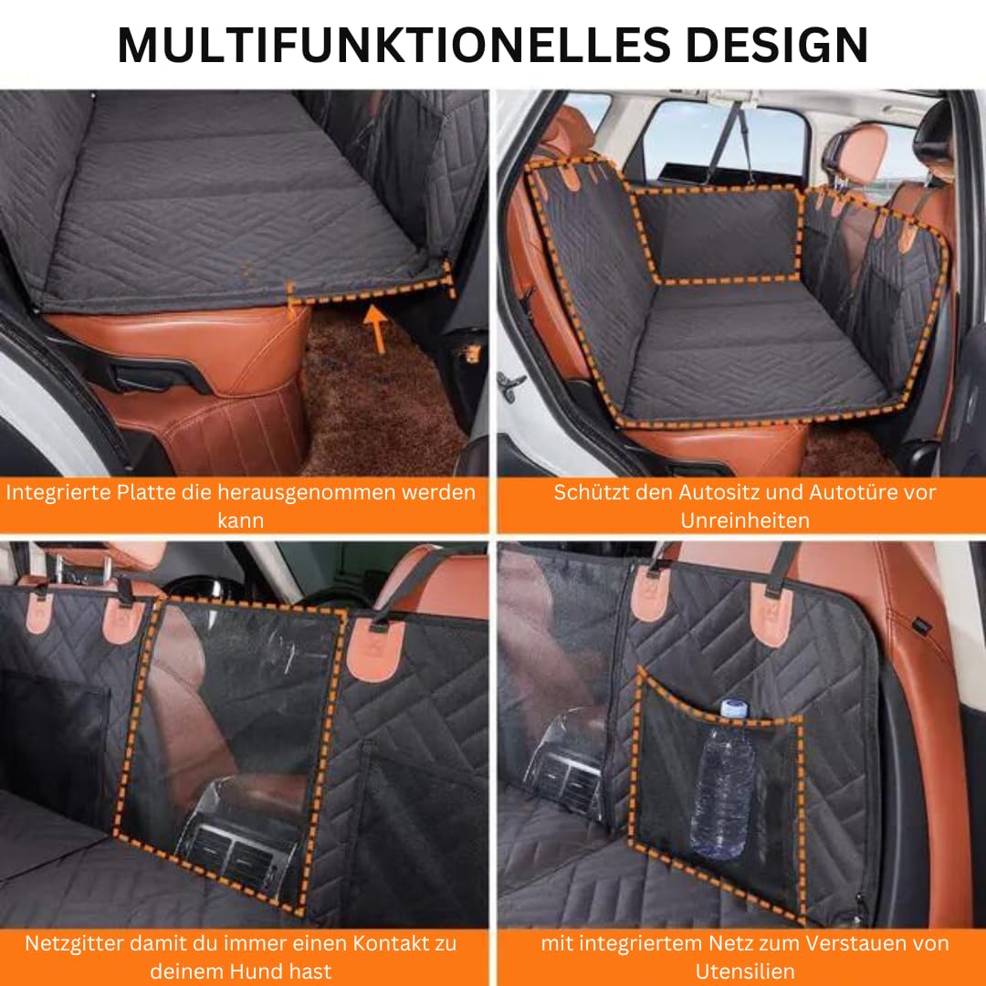 MEIION Pet bedarf-Plus - Espansione per seggiolino auto per cani, copertura posteriore per cani, antigraffio, impermeabile, con protezione laterale e frangivista, protezione per il bagagliaio per cani