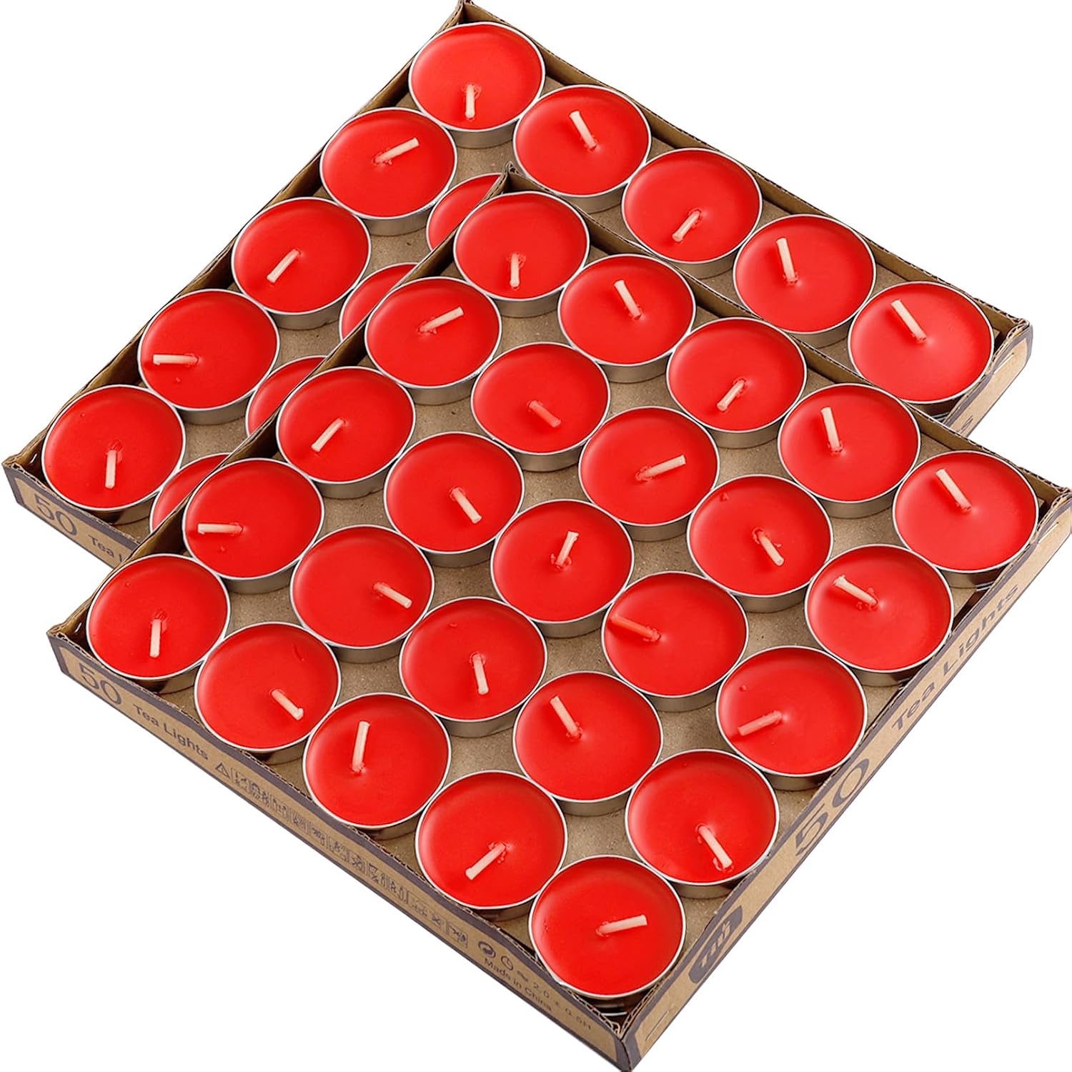 100 Pack Tea Lights - Smokeless, Unscented, Dripless & Long Lasting Mini Tealight Candles for Home, Weddings, Party Decoration (Green)
