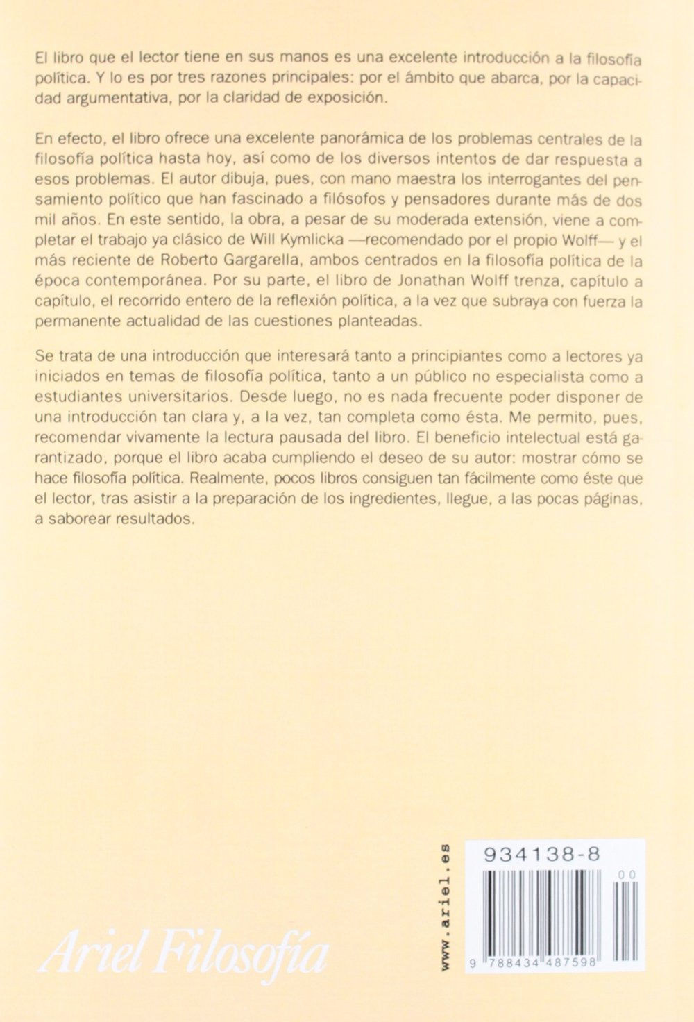 Filosofia Politica/ Political Philosophy: Una Introduccion/ An introduction: 1