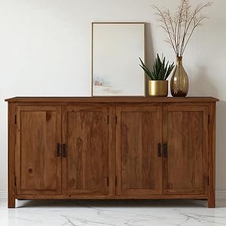 The Attic California Sideboard|Multipurpose Cabinet for Kitchen and Living Room Storage|Crockery Storage|Solid Sheesham Wo... Price In India