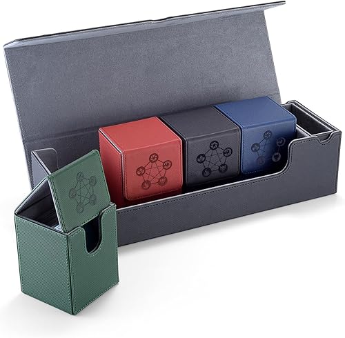 Caja de cartas 5 en 1 para tarjetas PTCGYGOMTG  Incluye 4 fundas para cartas y 1 caja de almacenamiento de tarjetas coleccionables premium con disponible en Yaxa El Salvador