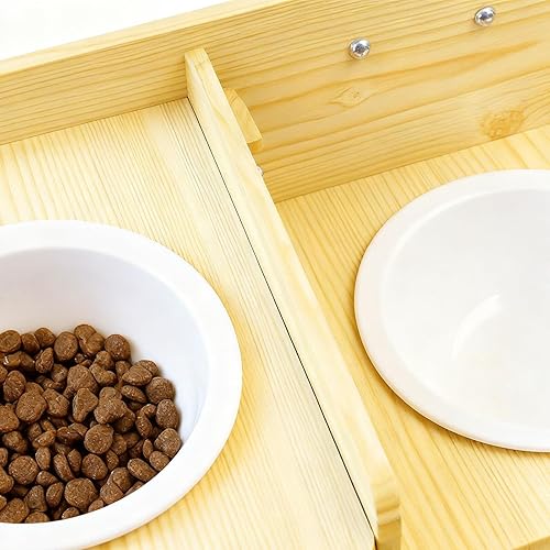 Miniatura 7 de Dog Waterer - Non-Slip Base with 2 Bowls,Adjustable Cat Water Dispenser Food Feeder,for Puppy Kitten Pet Animal Indoor Home Living Room -Balcony